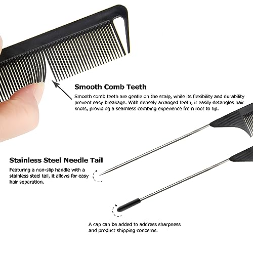 Set de 6 peines metálicos finos para cabello negro miniatura 3