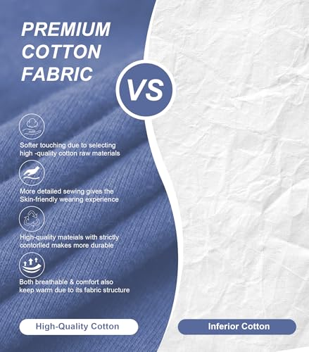 EA'S SECRET Mens Cotton Pajamas Set Button Down Pjs Set for Men Long Sleeve Knit Sleepwear Loungewear with Pockets4