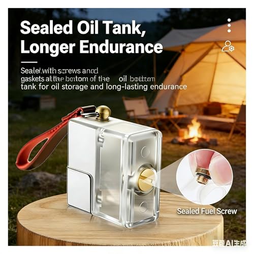 Encendedor portátil cuadrado transparente de kerosene miniatura 3