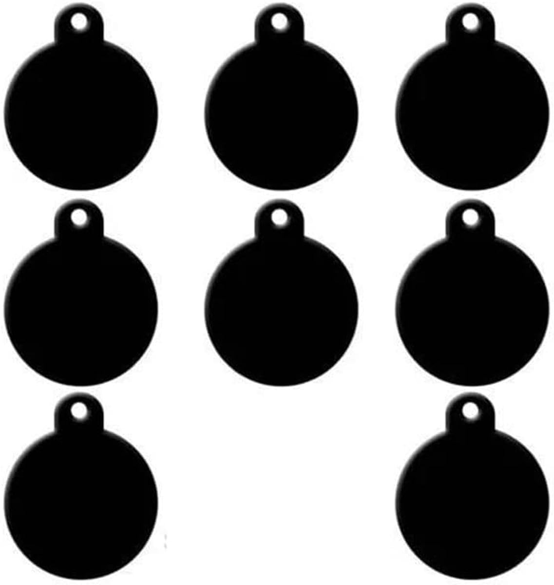 Lot de 100 étiquettes rondes en aluminium pour animaux de compagnie, nom, adresse, numéro de téléphone, gravables, pour animaux de compagnie, personnalisées, vierges, gravées sur mesure, noires, S, 3