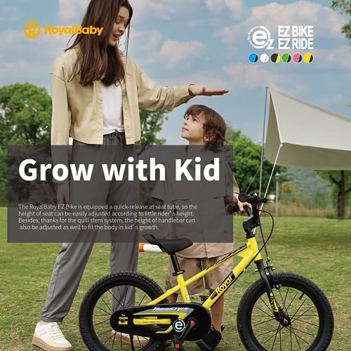 image for Royalbaby EZ Kids Bike, 18 Inch Balance Pedal Convertable Bicycle, Eas