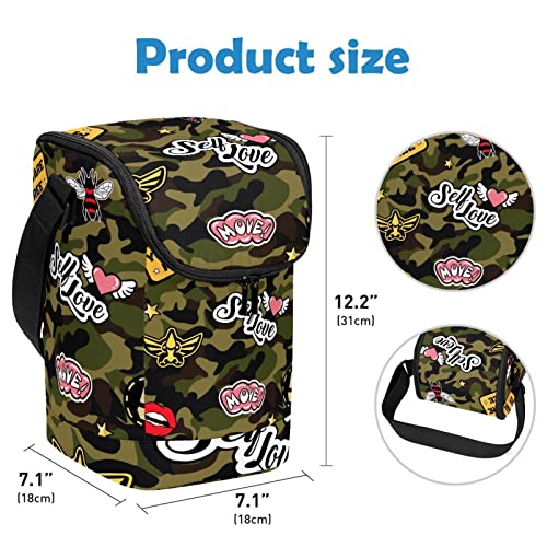 Lonchera grande resistente de camuflaje con bandolera ergonómica premium 4