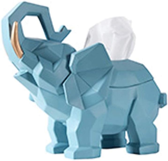 贈る結婚祝い ティッシュケース 創造的な象のティッシュボックス樹脂のデスクトップの紙の貯蔵ホルダーカバー顔の組織ディスペンサー ティッシュカバー 洗面台 Color Sky Blue Tissue Box Cougaropen Com