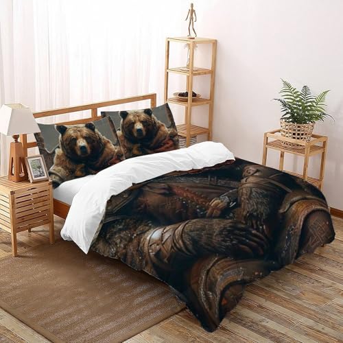 Housse de couette Super King imprimé 3D microfibre 260x220 pour lit garçon avec zip - 2