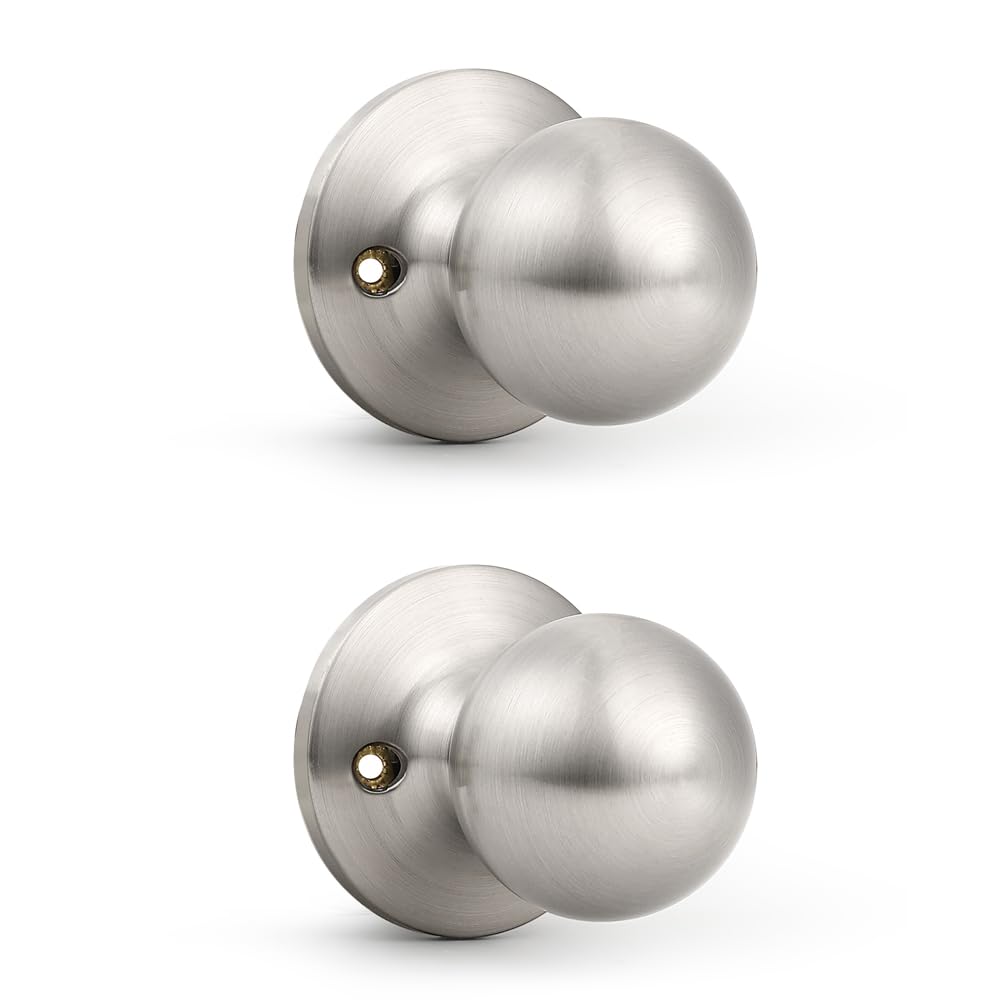 Probrico Brushed Nickel Privacy Door Knobs - 5 Pack -10