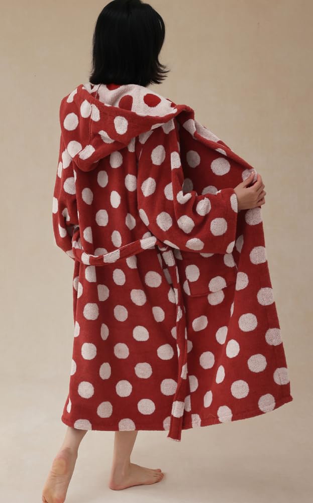Damski szlafrok frotte, bawełniany szlafrok z kapturem, chłonny, gruby, długi szlafrok do spa, zimowy szlafrok pluszowy,E,One Size