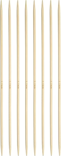 Miniatura 10 de HARFINGTON 8 agujas de tejer de bambú de doble punta tamaño US 11 (0.315 in) 7.9 pulgadas (7.9 in) rectas para proyectos de hilo de tejer artesanías