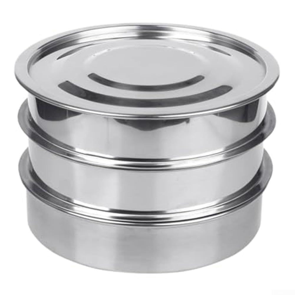 Seed Sprouter Tray, Saatschalen aus Edelstahl, 3-stöckige Keimschalen, Anzuchtschalen mit Deckel und Boden für Gewächshaus und Gärten, Pflanzensamen, für Anzucht von Mungbohnen Alfalfa Weizengras