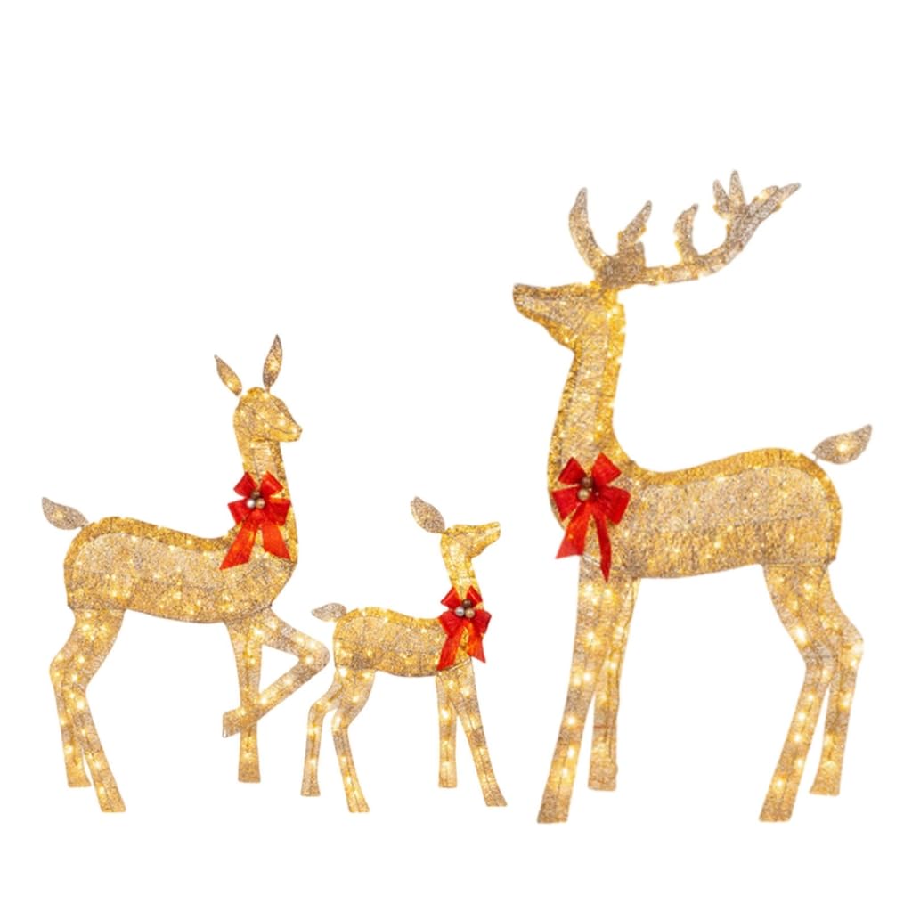 Christmas Deer Lights Outdoor Yard Decorations with Bright LED Glowing Light-Up Reindeer Ornaments Acrylic Material