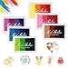 Produktbild MXTIMWAN 6 Stück Kinder Farbe Stempelkissen, 24 Farben Farben Fingerabdruck Stempelkissen, Abwaschbar Ungiftig Tinte Stamp Pad für Papier Handwerk, Stoff Malerei, DIY, Geburtstag Geschenk