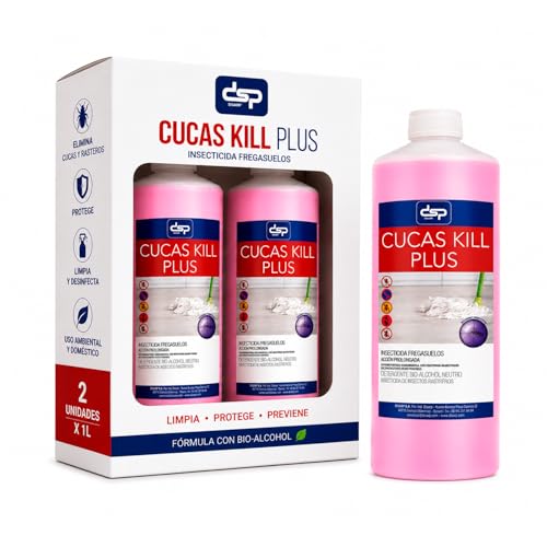 PACK DE 2 UNIDADES CUCAS KILL PLUS Insecticida Fregasuelos, Elimina Hormigas, Cucarachas y Arañas, Efecto Preventivo 15 Días, Aroma Neutro