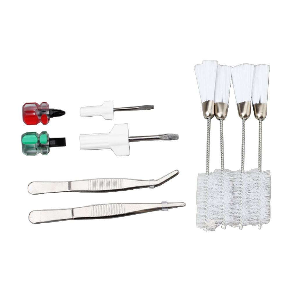 Cleaning Brush for Sewing Machine with Tweezers Cleaning Brush Short Screwdriver Flat Head Cross Head Screwdrivers