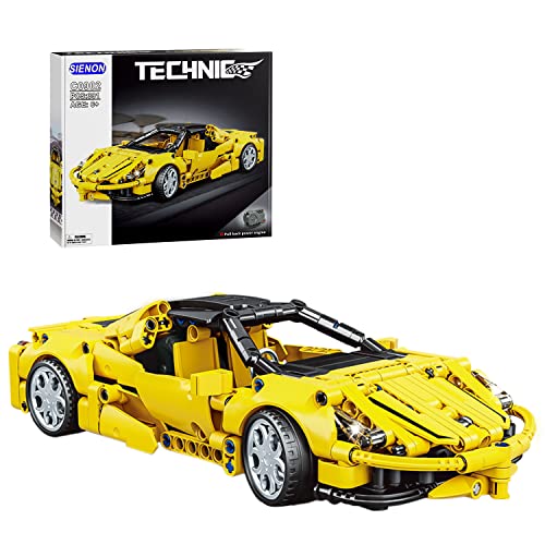 SIENON Technic Super Sportwagen Baukasten Pull Back Race Car Spielzeug，Rennsport-Sammelmodell-Supercar-Baukasten, Sport Fahrzeug Konstruktion Spielzeug für Kinder Mädchen Jungen Alter 6+ (391Pcs)