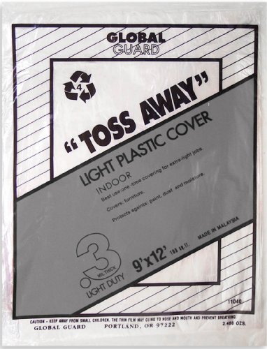 Premier Paint Roller 11040 Plastic Drop Cloth, 9-Feet by 12-Feet