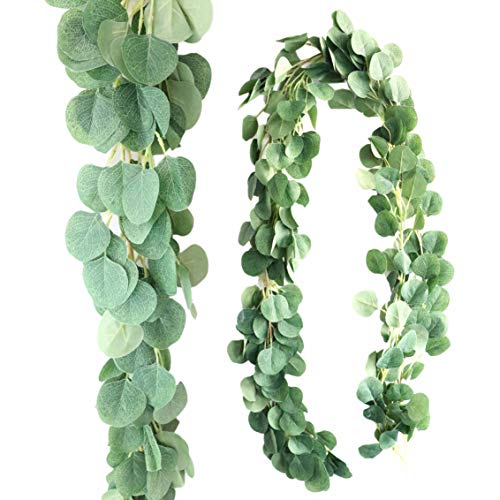 HADICO 2 Pack Eucalyptus Garland - Wedding Greenery Backdrop Arch Wall Decor