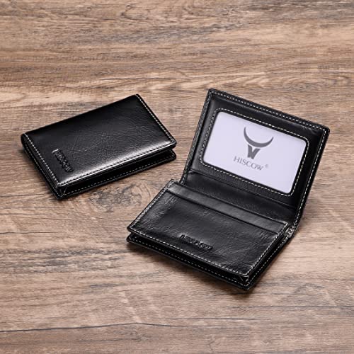 Image of HISCOW Business Card Holder with Large Compartment - Full Grain Leather