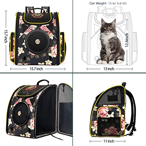 Cat-Backpack-Carrier-Airline-Approved-Carrier-Backpack-for-Small-Dog-Carrier-with-Ventilated-Design-Collapsible-and-Waterproof-Pet-Carrier-Backpack-with-Washable-Pad-for-TravelOutdoor-Floral - Cucciolini Doodles   Cat-Backpack-Carrier-Airline-Approved-Carrier-Backpack-for-Small-Dog-Carrier-with-Ventilated-Design-Collapsible-and-Waterproof-Pet-Carrier-Backpack-with-Washable-Pad-for-TravelOutdoor-Floral