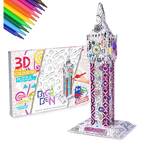 3D Puzzles Toys for Kids Ages 6-12, Adult Puzzle Games for 8+ Year Olds Kids Girls Gifts Toy Art and Crafts Kit Birthday Gift for 7 8 9 10 11 12 Year Old Boy Presents Construction Toy Building Kits Cover