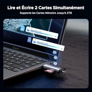 UGREEN Lecteur de Carte SD TF USB C et USB 3.0 2 en 1 Adaptateur de MicroSD en Aluminium 5Gbps Card Reader Compatible avec MacBook iPad Pro Air iPhone 17 Air Pro Max 16 Série Galaxy S25 S24 Ultra