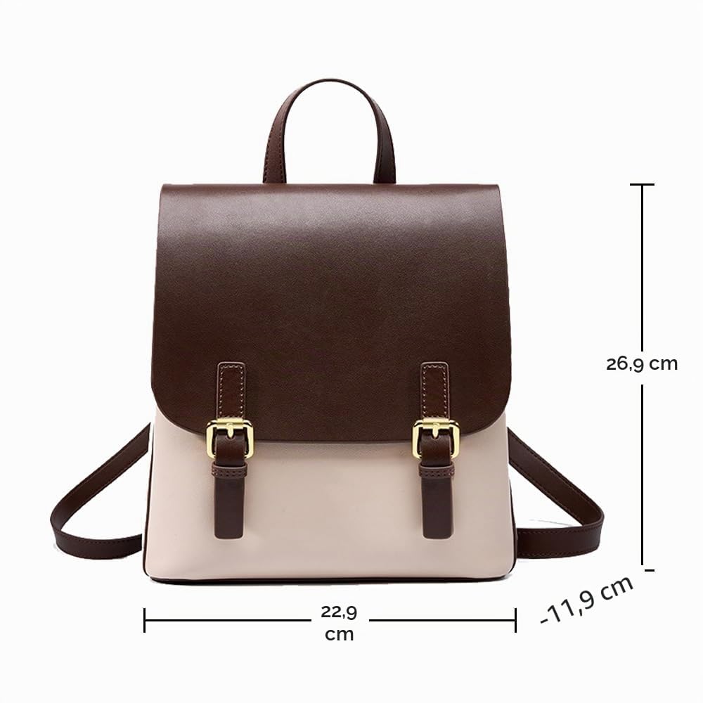 JIUFENG Mini mochila de cuero para mujer, bolso de mano pequeño, elegante mochila de viaje