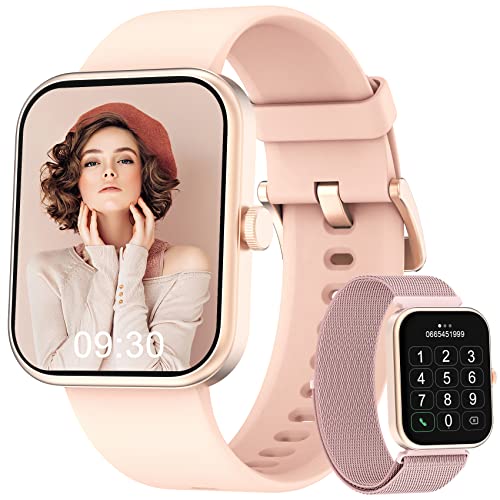 Blackview W20 Montre Connectée Femme avec Appel Bluetooth,Fréquence Cardiaque Tracker d'activité avec SpO2,100+ Modes d'entrainement,Podomètre,Montre Fitness Femme pour Android iOS(2 Sangles)