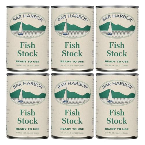 Bar Harbor Fish Stock, 14.5 oz (411g) – Ready-to-Use Haddock Stock, Chef-Favorite for Risotto, Rice & Pasta [Pack of 6]