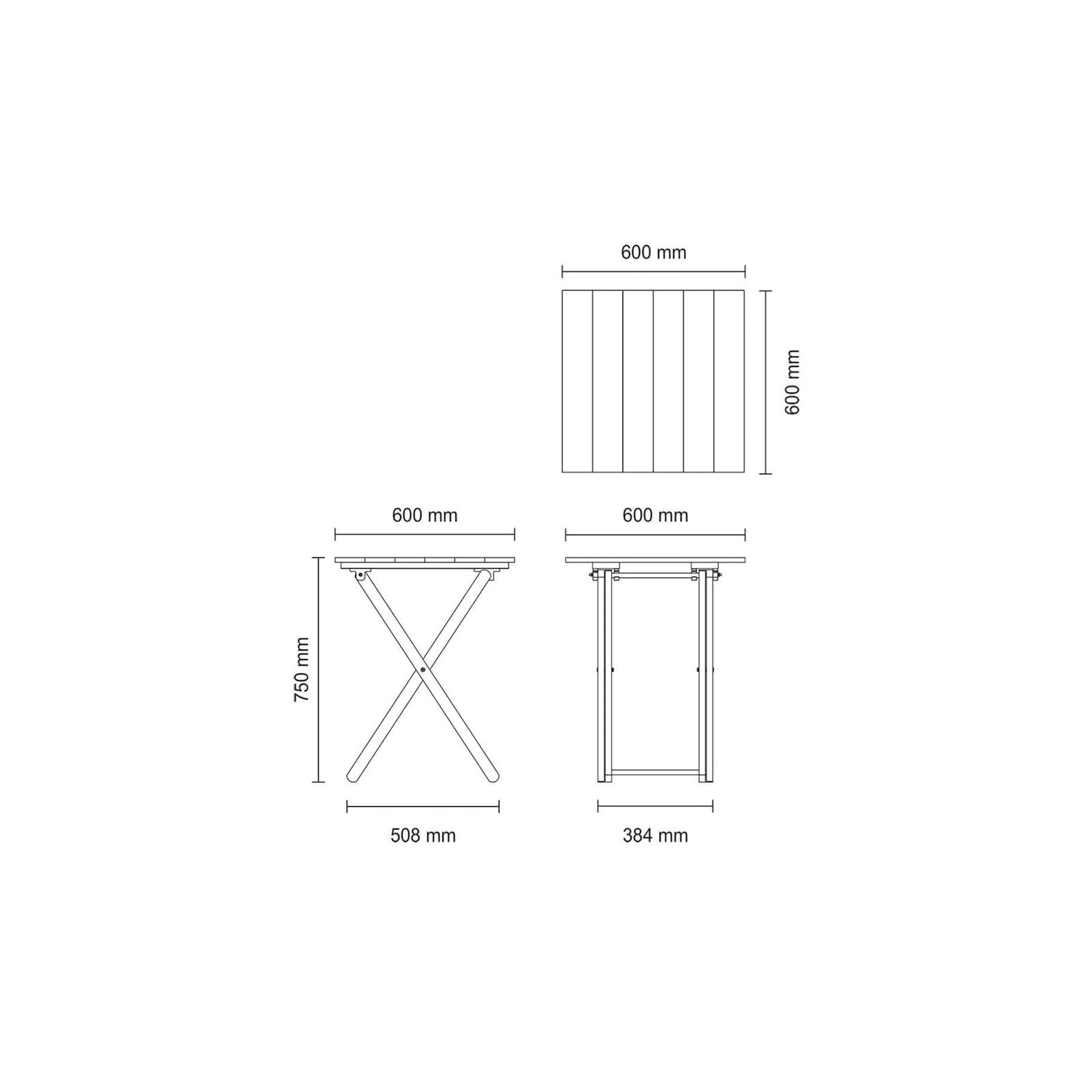 Tramontina - Table Pliante Teck 60x60cm