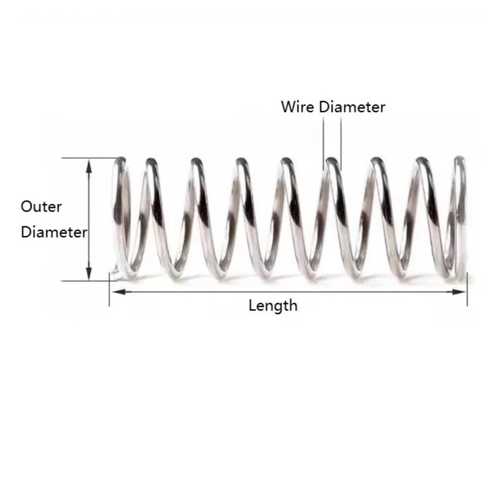 Druckfedern Edelstahl A2 21,2x60,9x1,4 mm
