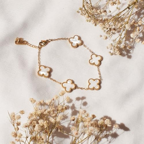 Image of Secret Stash Anti Tarnish Clover Bracelet for Women | Fancy Jewellery Gifts | Hand Band | Fashion Accessories for Girls | Minimal Jewelry Design | Ideal for Gifting | Gift for Diwali, Christmas, Marriage, Birthday
