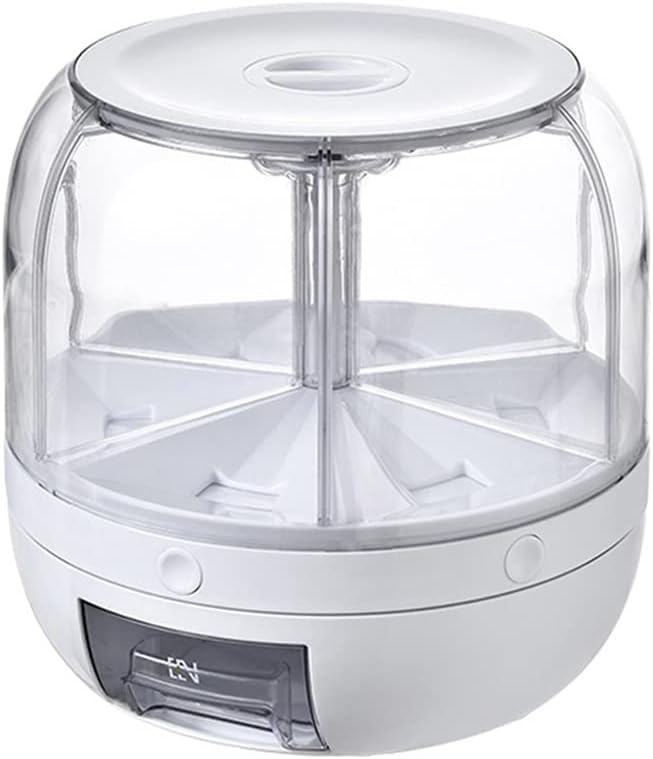 Grain Storage Box Rotary Separation Sealed Jar Dispenser Kitchen Rice Bucket Container