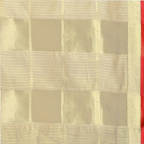Image of StyleScope Women's Kota Doria Cotton Zari Checks Manipuri Saree With Unstitched Blouse Piece (Malanng)