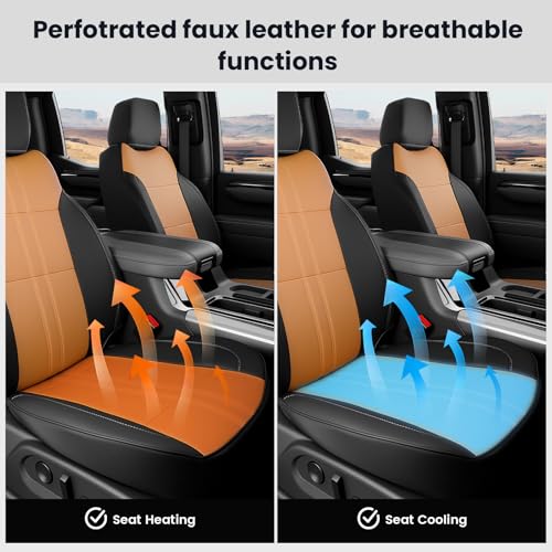 Image of 2019-2026 Chevy Silverado /GMC Sierra Seat Covers, Amber & Black