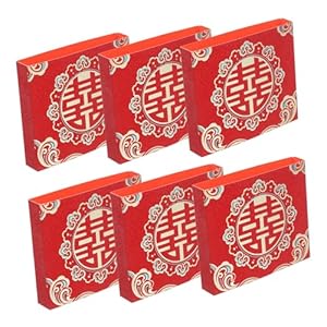 Veemoon 6 Stück Rote Hochzeit Umschläge