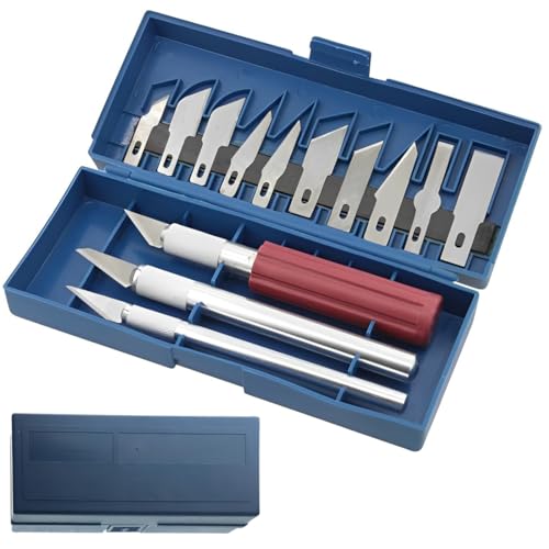 Juego de bisturí de 13 piezas con 3 cuchillos para manualidades y 10 cuchillas de repuesto, juego de cuchillos para manualidades de scrapbooking