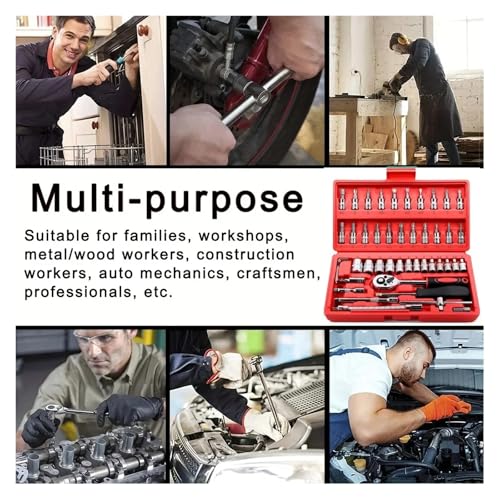 Kit de herramientas combinadas para reparación auto 46 piezas miniatura 4