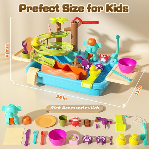 Cute Stone CS8282 Play Sink With Running Water, 4-In-1 Toy Kitchen Sink With Manual Faucet, Dishwasher Play, Water Slide Track, Fishing Toys, Pretend Water Play Sink For Kids Boys Girls thumb #6