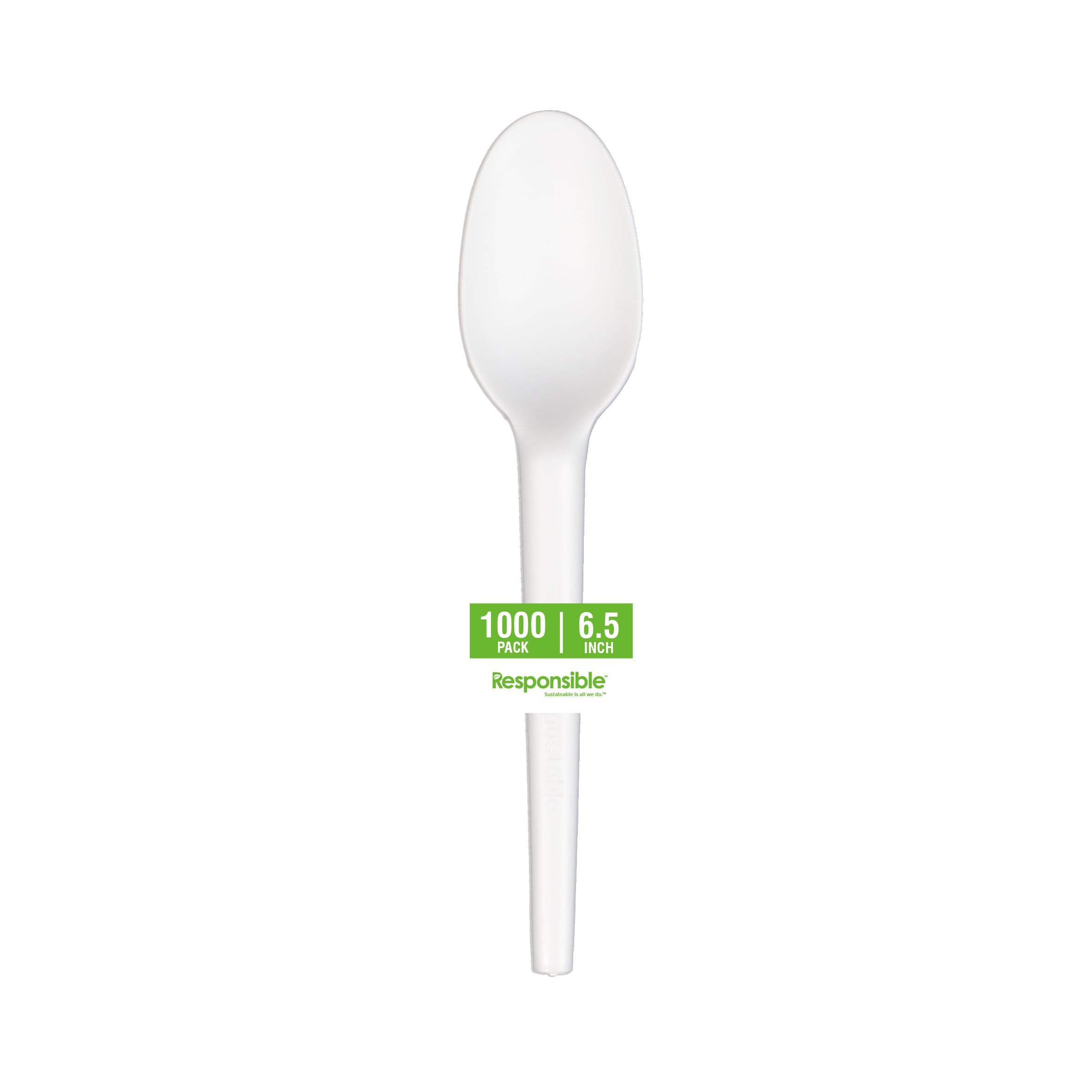 Responsible Products 6.5" Spoons White (1000 Count) / White / 1000 Spoons