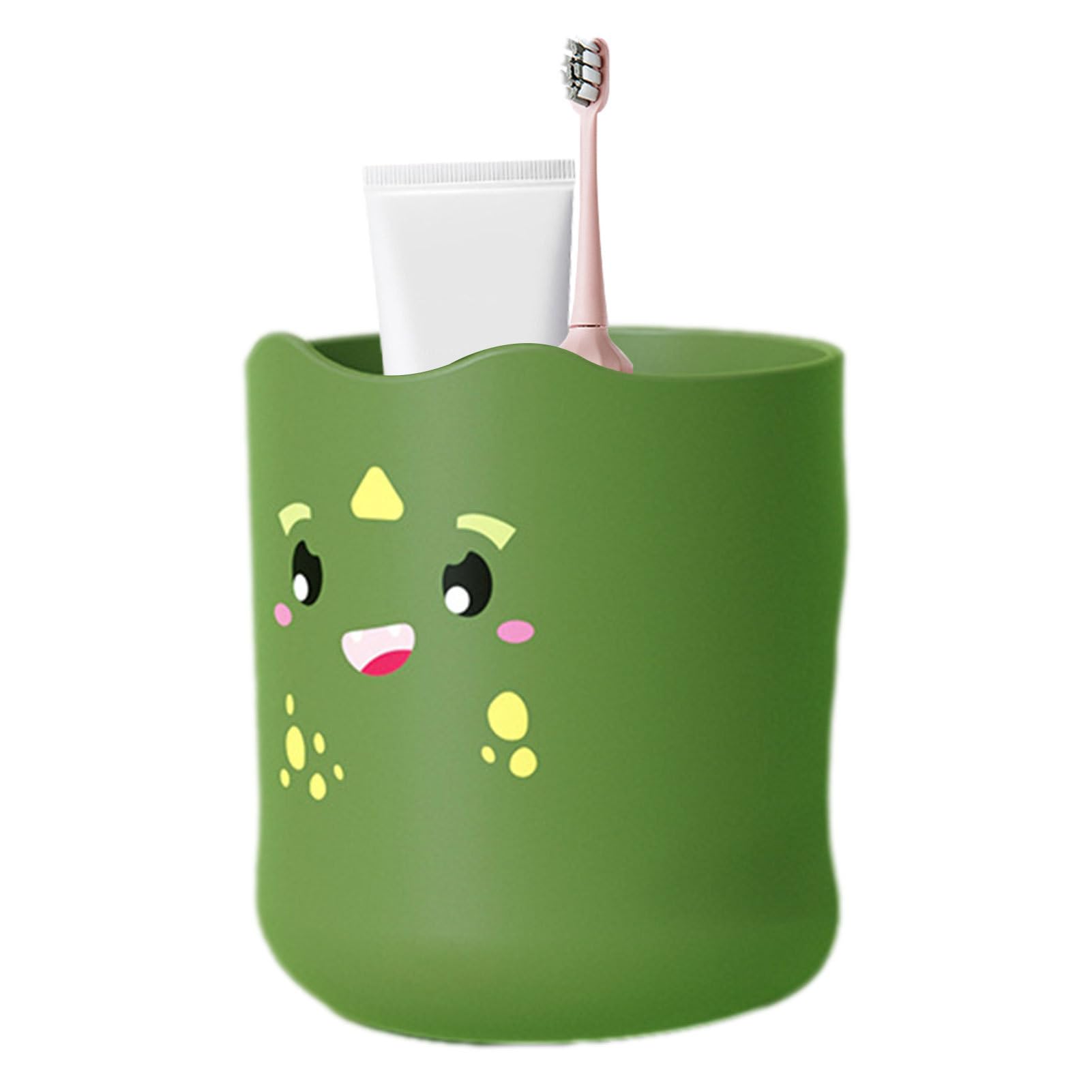 TARAKO Kids Mouthwash Cups, 300ml Cartoon Toothpaste Holder and Cup, Smooth Bathroom Accessories, Ergonomic Bathroom Cup for Girls, Toothbrush