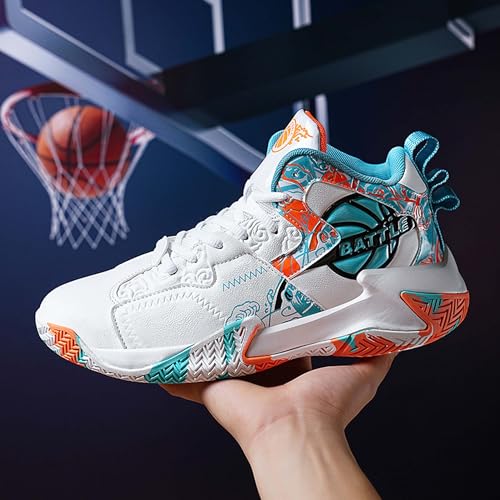 Men's Lace Up Basketball Shoes With Rubber Soles High Elasticity Running Shoes Casual And Fashionable Sneakers Non Slip And Wear-Resistant Outdoor Hiking Shoes Comfortable And Breathable Fitness Shoes2