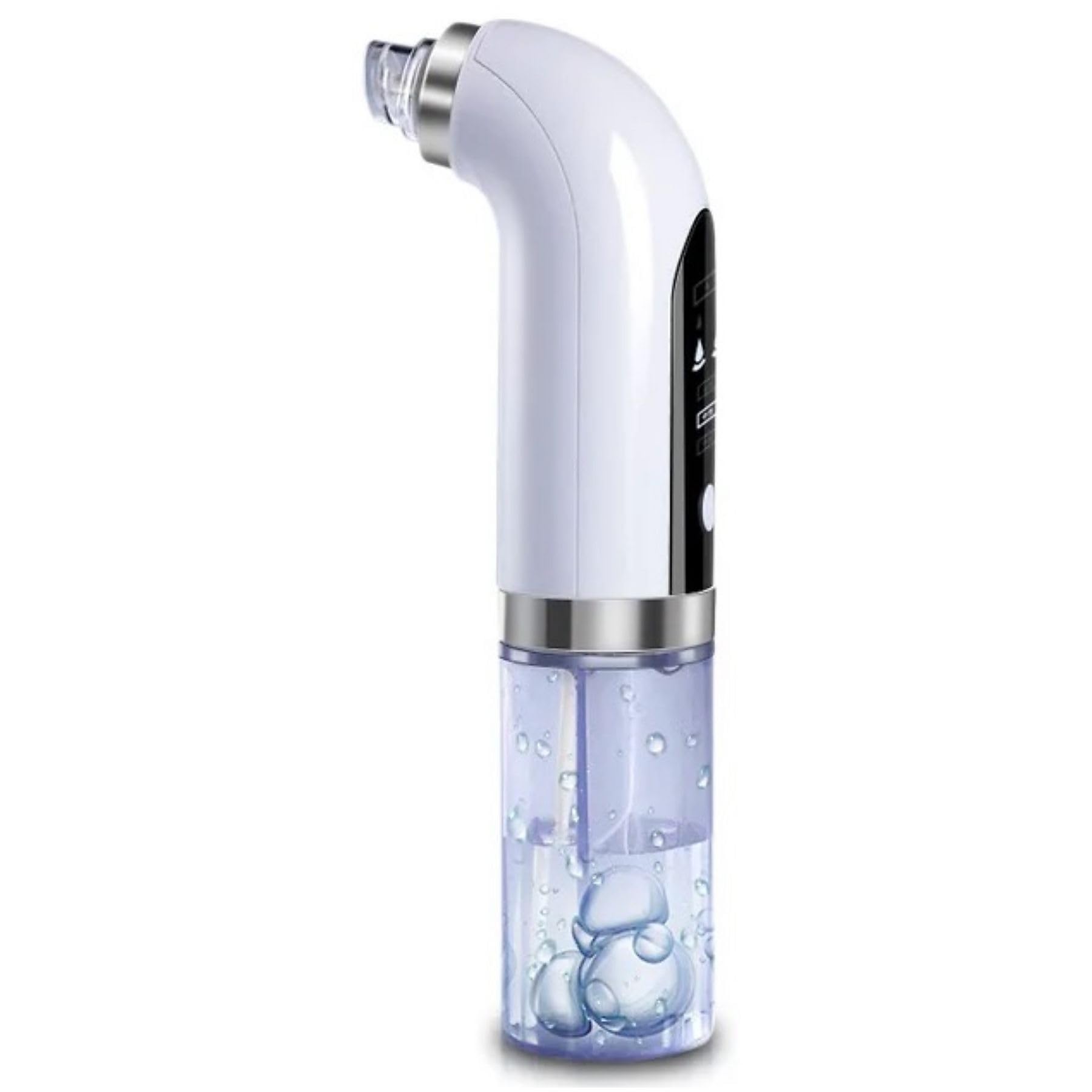 Lalano’S Cosmetics Mitesserentferner Super micro bubble – Porenreiniger mit LCD, Mikrobubble-Technologie, Vakuumsauger gegen Akne & Pickel, 6 Aufsätze, kabellos, LED, alle Hauttypen