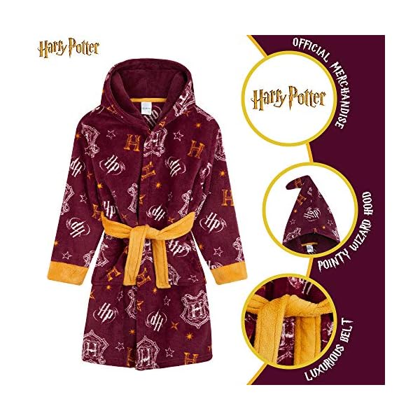 Harry Potter Bademantel Kinder Jungen, Fleece Morgenmantel für Kinder, Hogwarts Gryffindor Slytherin Bademantel – Bild 3
