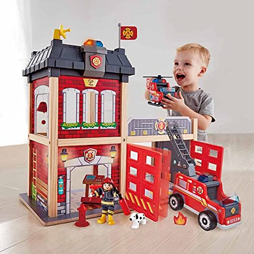 Hape Fire Station Playset| Wooden Dollhouse Kid’s Toy, Stimulates Key Motor Skills And Promotes Team Play (E3023) Multicolor, L: 23.6, W: 11.8, H: 18.8 Inch #TOP2