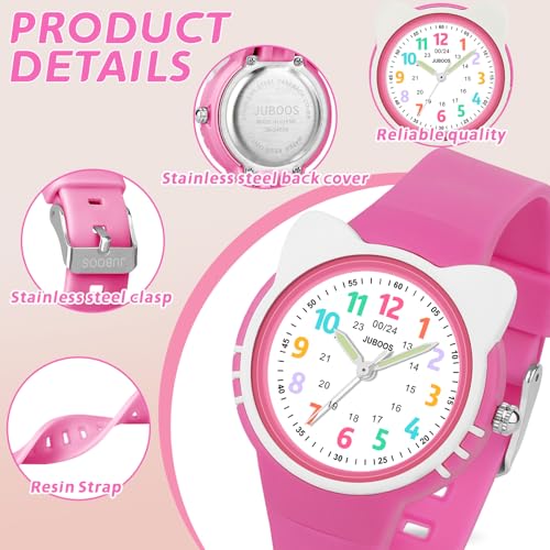 Image of Juboos Kids Watch Analog for Boys Girls Toddler, 3ATM Waterproof Wirstwatch Learning Time and Easy to Read