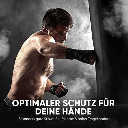 FIGHTR® Premium Boxbandagen für max. Stabilität und Sicherheit | 4m halb elastische Bandage mit Daumenschlaufe für Boxen, MMA, Muay Thai - Box Hand Bandage Sport | Set aus 2