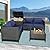 BPTD Patio Furniture Set Outdoor Furniture Set Sectional Sofa Couch PE Wicker Conversation Sets with Storage Box Glass Top Table for Balcony Lawn and Garden ? (Expresso-Navy Blue, Couch)