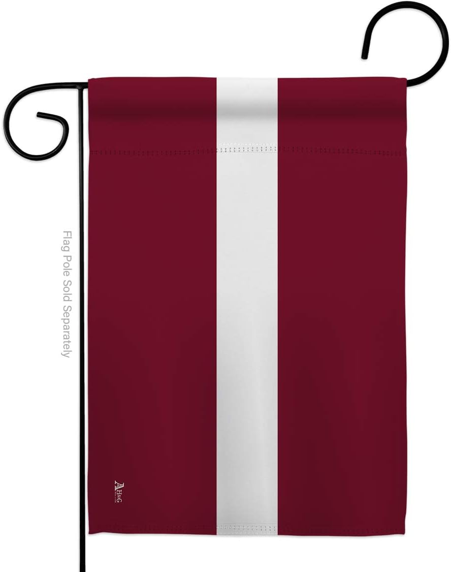 Latvia Garden Flag Set Wall Holder Regional Nationality Nation International World Country Particular Area Small Decorative Gift Yard House Banner Made In USA 13 X 18.5
