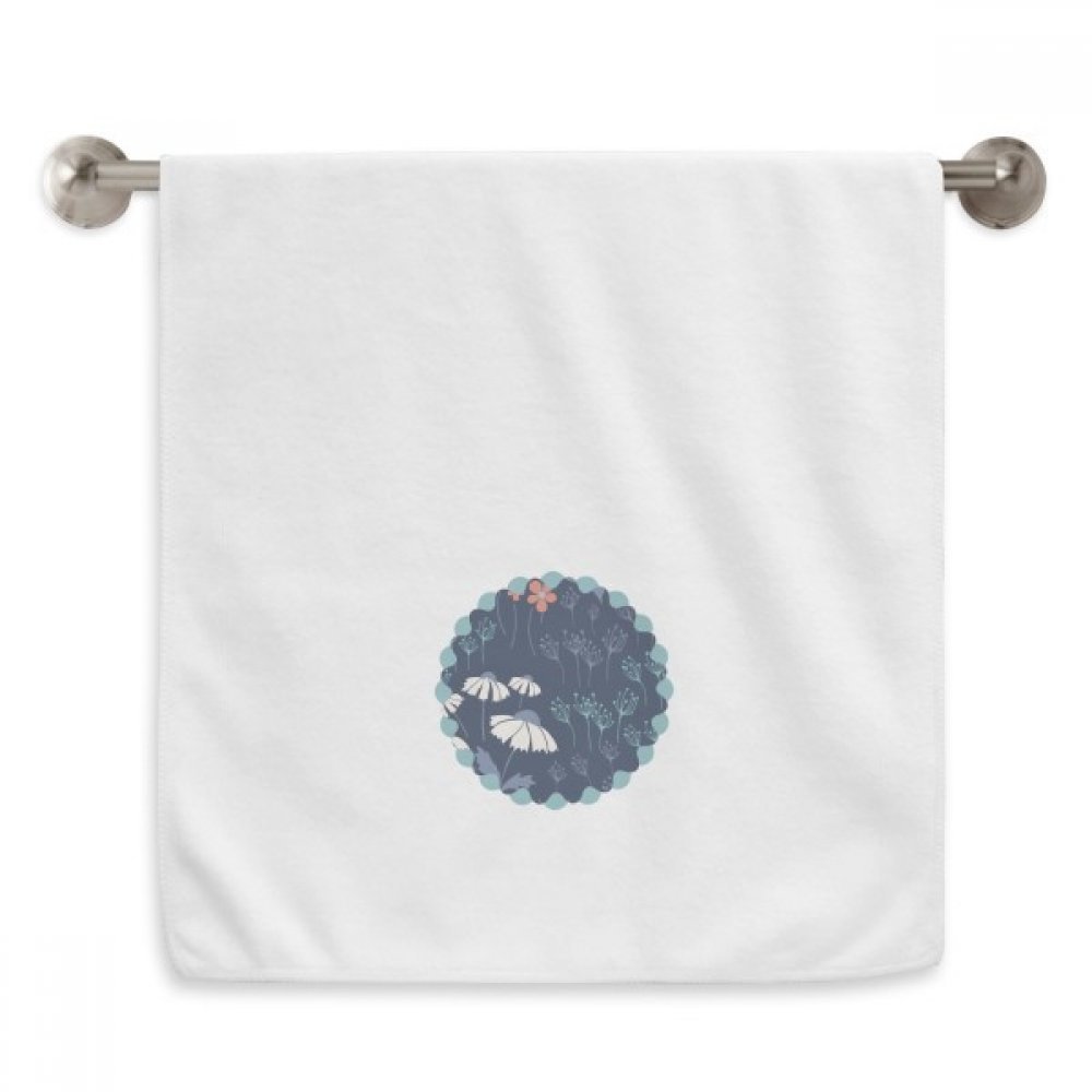 Serviettes débarbouillettes 13x29 pouces fleur bleue plante blanc