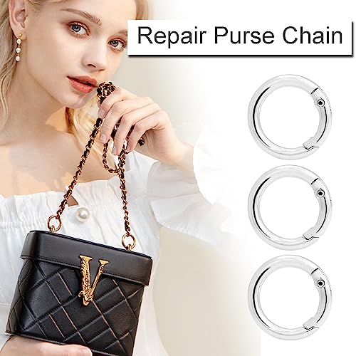 Image of CooBigo 3 /4 Inch Trigger Spring O Rings, Metal Round Carabiner Clip Snap Hook, Keyring Buckles for Replacement Purse Strap, Paracord Lanyard , Keychain Rings Hardware DIY Crafts Making 10pcs Sliver