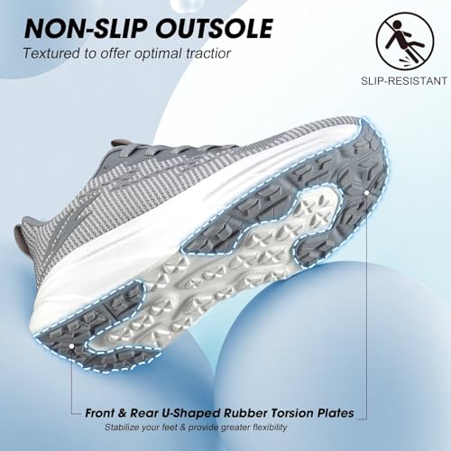 Image of ZOVE Womens Walking Shoes Cushioning Non-Slip Breathable Running Sneakers Tennis Comfortable Athletic Gym Workout Casual Shoes Lightweight Sports Cross Training Fashion Sneakers