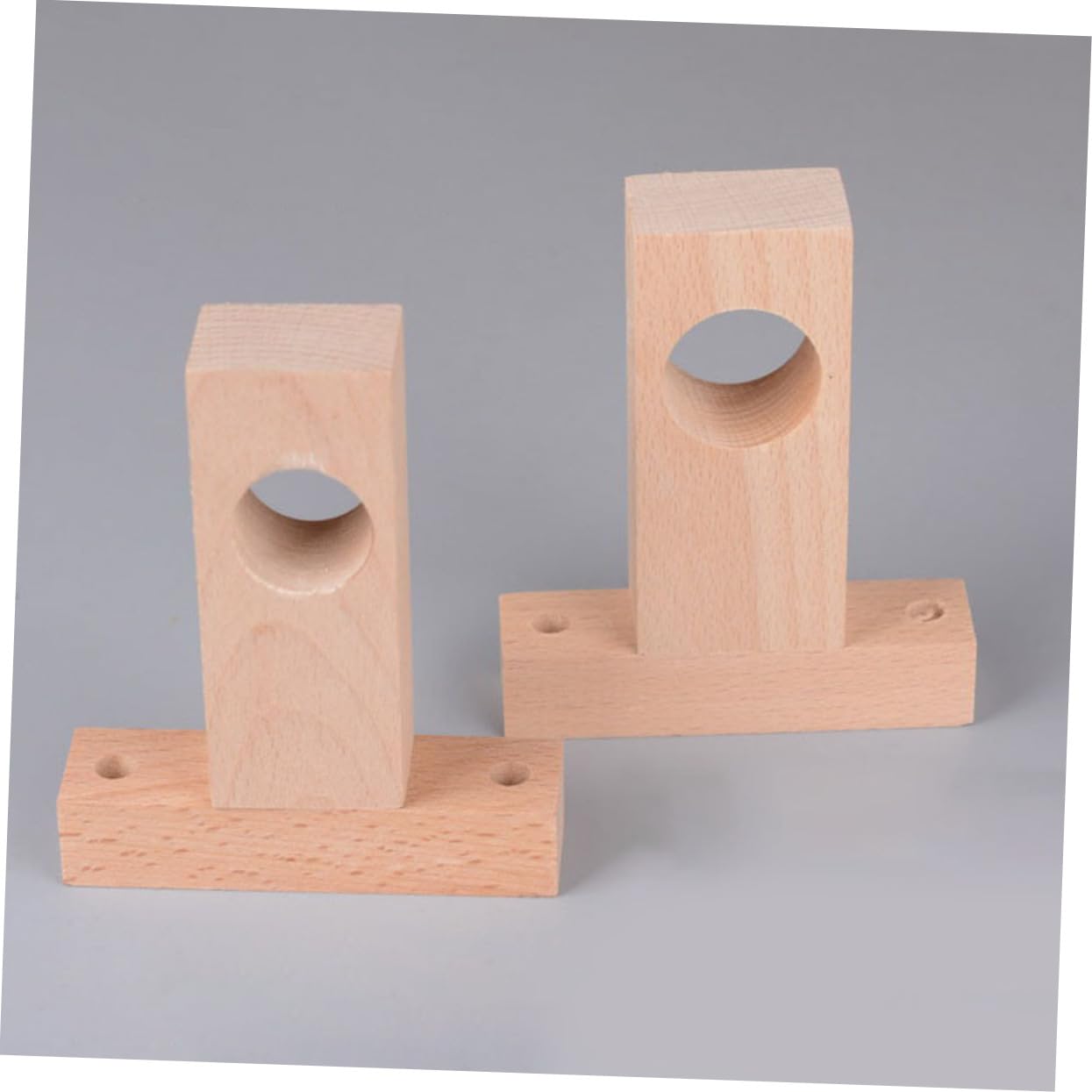 Supporti per Bastone in Legno Beige 4 Pezzi, Staffa Resistente e Pesante per Bastoni Tende, Adatti per Casa e Dormitorio